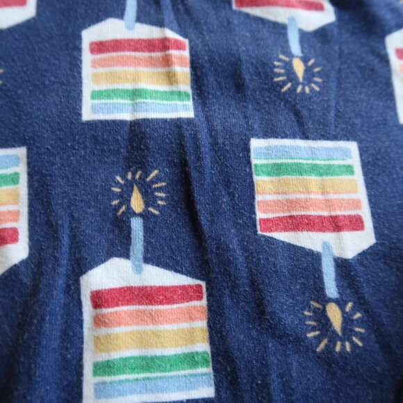 HANNA ANDERSSON ORGANIC COTTON BIRTHDAY CAKE LONG JOHNS PAJAMAS 6-7 120CM - Picture 2 of 3